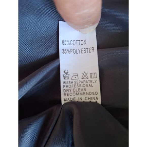 CS Women’s Hooded Peacoat Jacket L Gray Plaid Double Breasted Classic Preppy - Picture 6 of 8